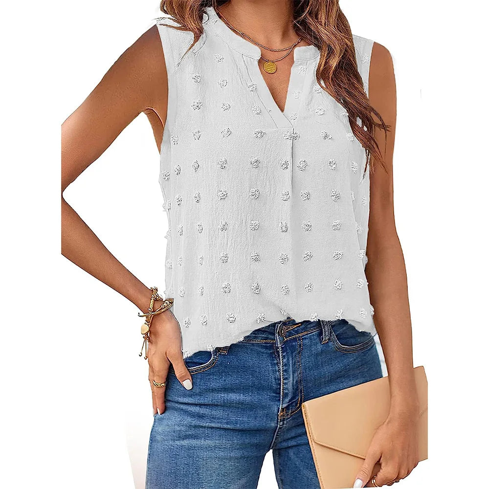 Womens Tops Summer Tank Top for Women Sleeveless Shirts 2023 Spring Corset V Neck Dressy Casual Tshirts WHITE