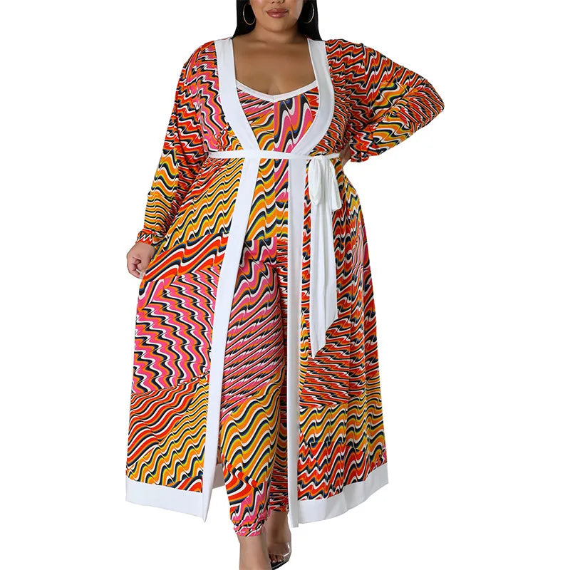 218290 Plus Size Women's Clothing 2025 Autumn New Item Long Sleeved Top with Pants Set New Product tab red