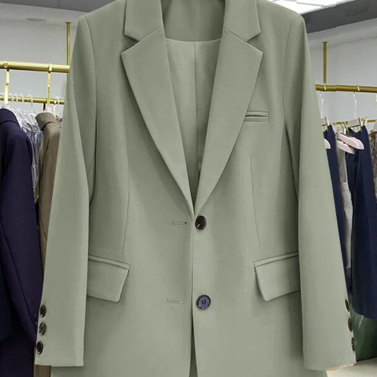 Women Jackets Pink Small Suit Women's Coat Casual Small Loose Korean Version Small Suit Women's Design Sense Blazer Women Green