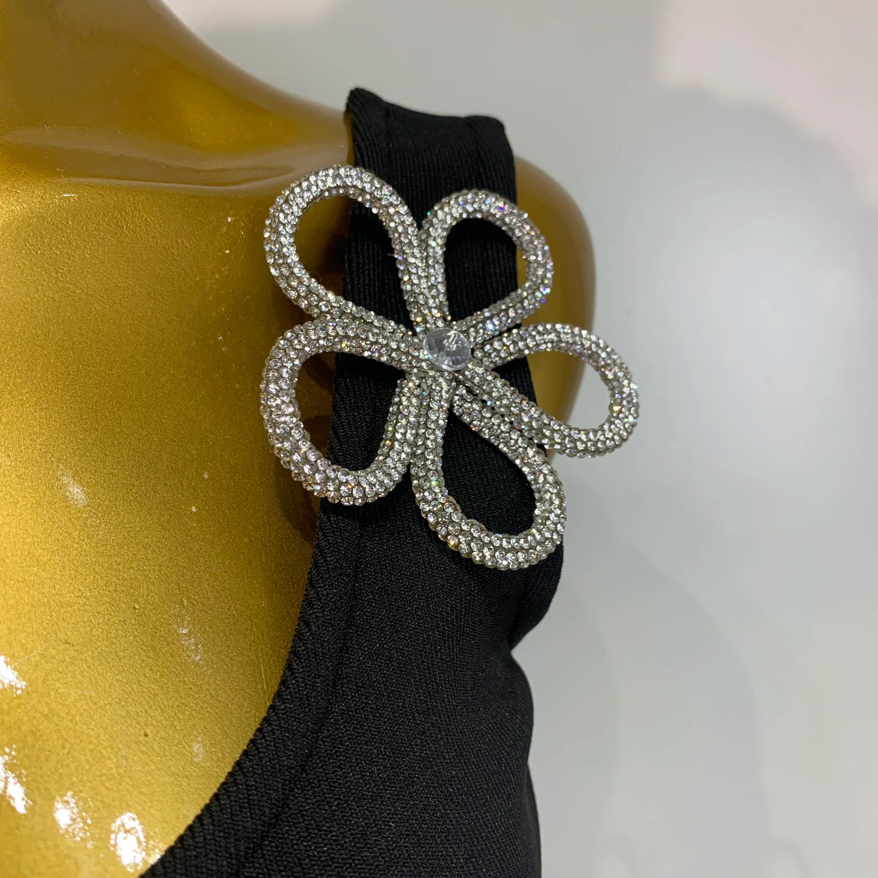 Women Celebrity Sexy Diamonds Flower Black Long Bodycon Bandage Dress 2025 Elegant Evening Club Party Luxury Birthday Dresses