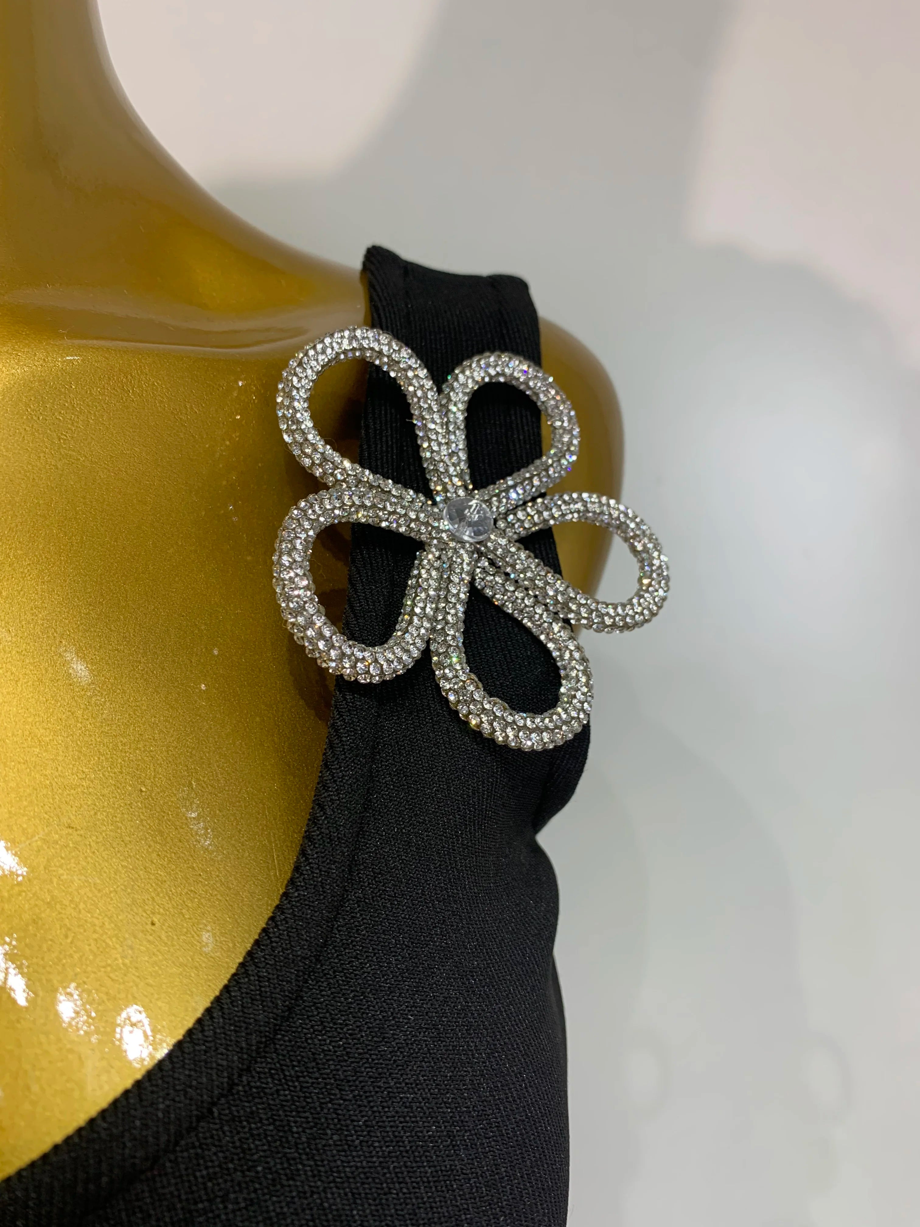 Women Celebrity Sexy Diamonds Flower Black Long Bodycon Bandage Dress 2025 Elegant Evening Club Party Luxury Birthday Dresses