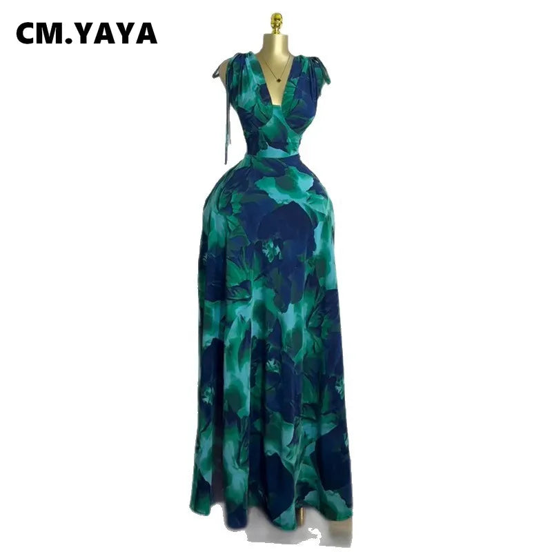 Women Tie Dye Printed Sleeveless Big Swing Maxi Long Dress 2025 Summer Holiday Birthday Sexy Club Party Evening Dresses
