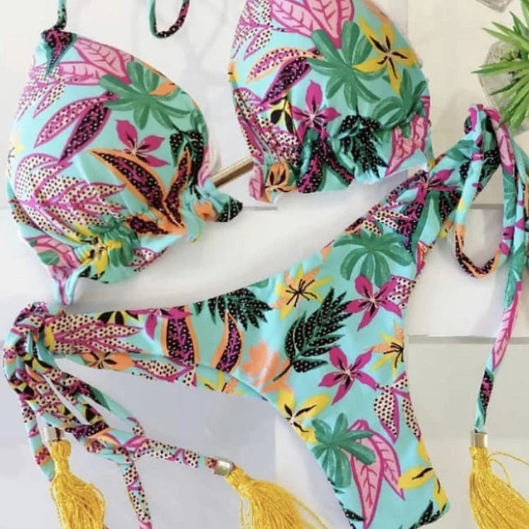 Micro Bikini 2023 Sexy Women Swimsuit Female Rib Bikini Set Push Up Women Swimwear Brazilian Swimming Suit Bathing Suit