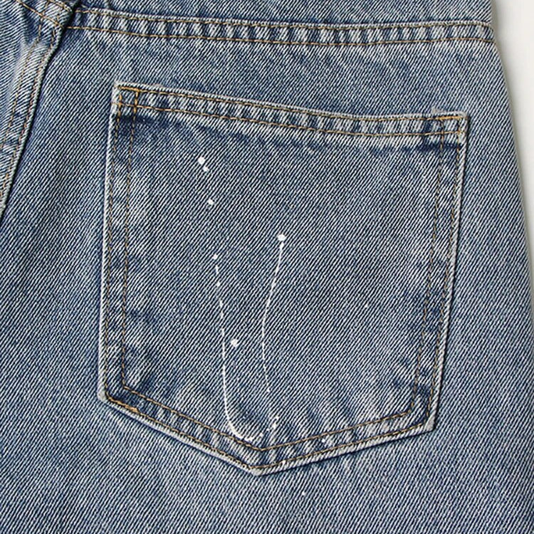 Women Jeans High Waist Long Straight Contrast Color Knee Splice PU Leather Belt Denim Pants 2024 Autumn