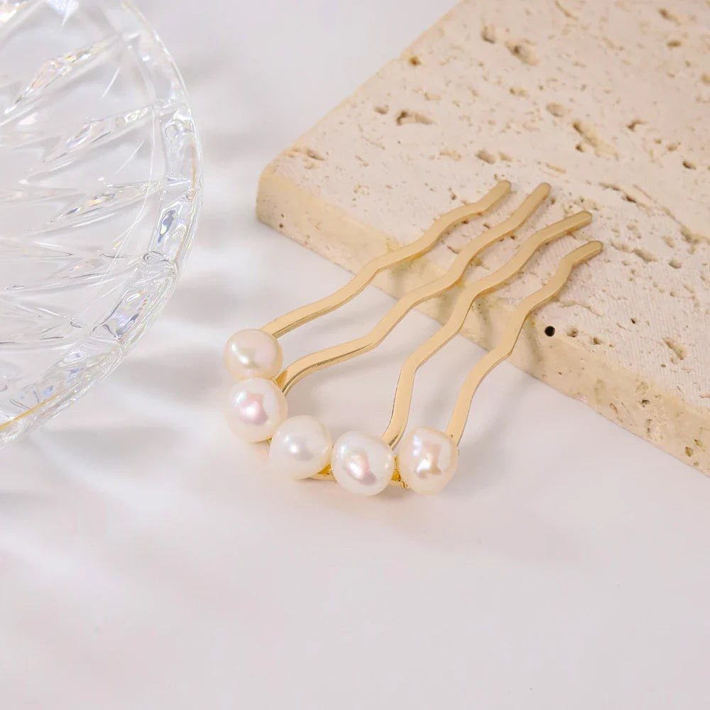 Natural Pearl Retro Hair Accessories Women Luxury Jewelry Hair Clips Flamenco Combs For Hair Girls Hair Pin Gift Gh0110 GH0111C