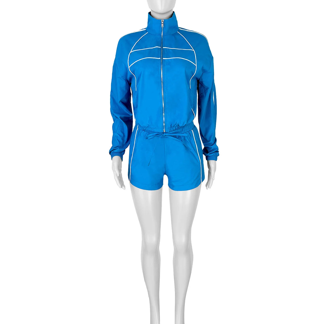 Women's Set Long Sleeve Jacket + Shorts Suit 2025 Summer Streetwear Active Slim Sporty Two 2 Piece Set Outfit Tracksuit