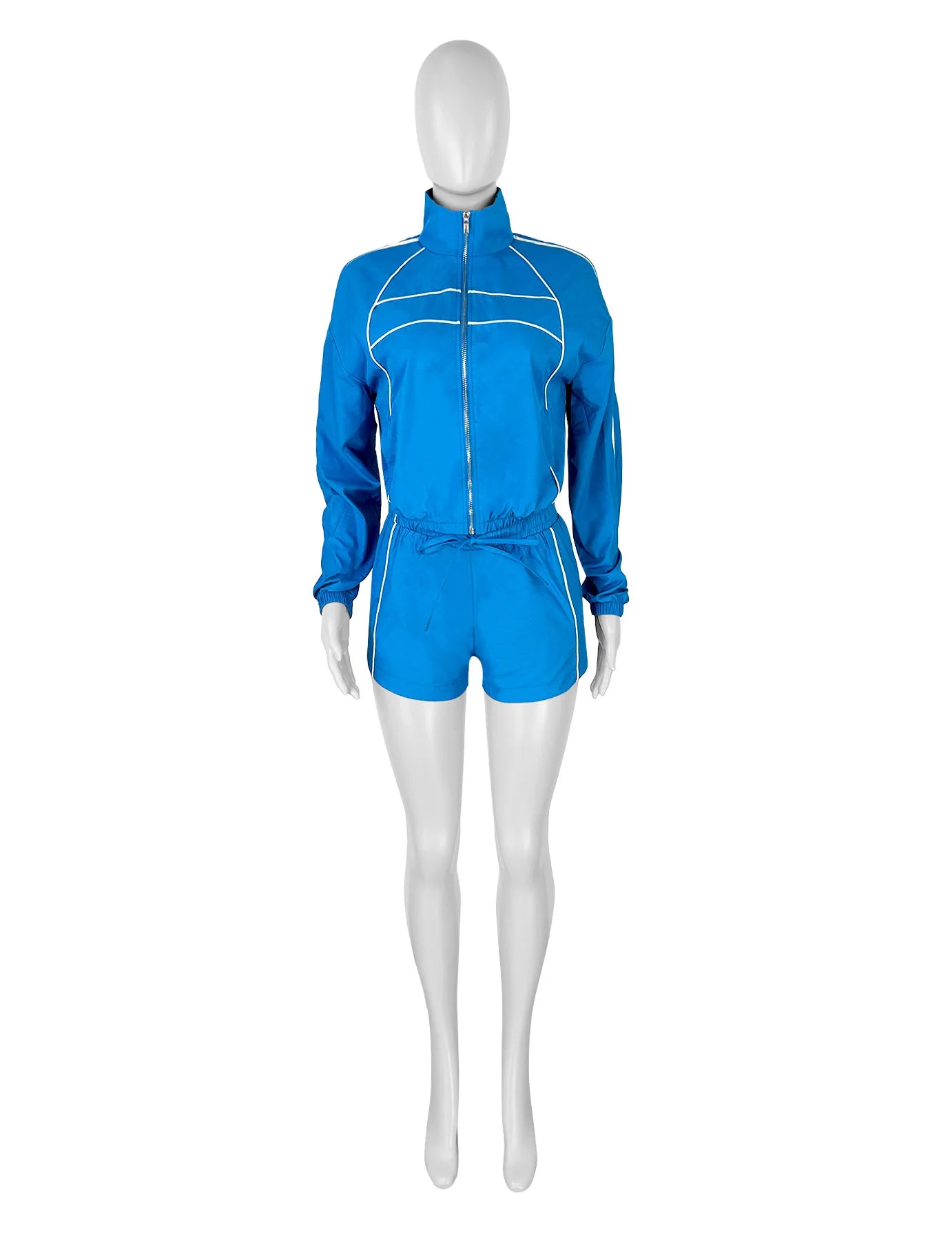 Women's Set Long Sleeve Jacket + Shorts Suit 2025 Summer Streetwear Active Slim Sporty Two 2 Piece Set Outfit Tracksuit