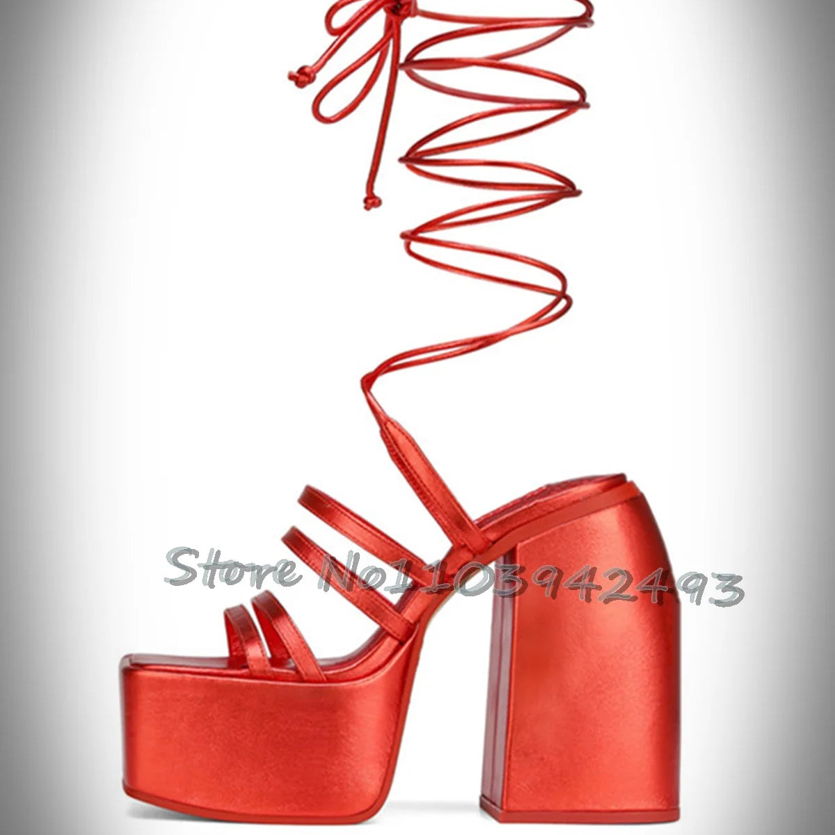 Women's Fashionable Heeled Sandals Summer Shoes Featuring Colorful Thick-soled Spiral High Heels Platform Multi Strappy Shoe New