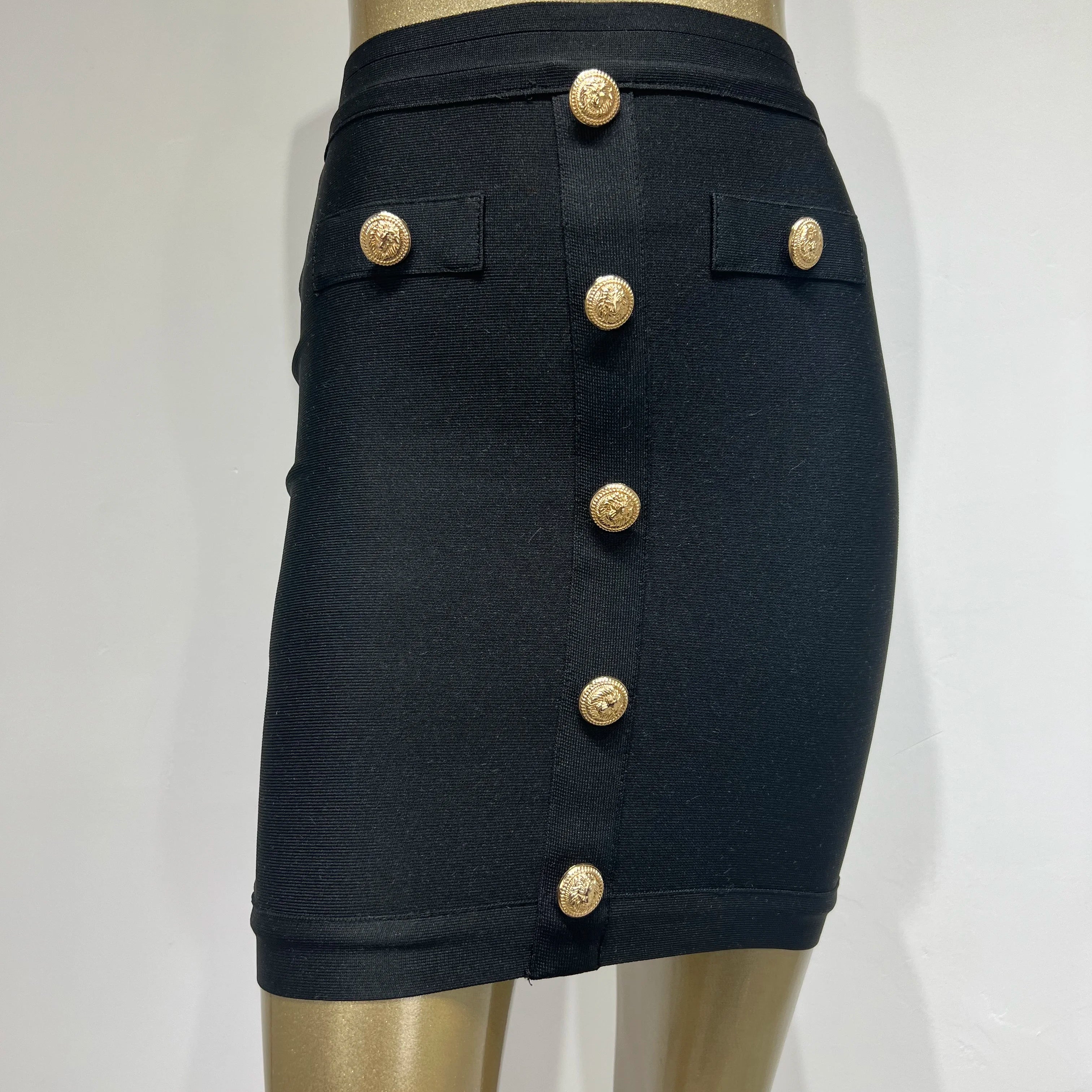 5 Colors Women Sexy Button Fashion Bodycon Mini Skirts Rayon Bandage Pencil Skirt Celebrate Casual Wear High Quality