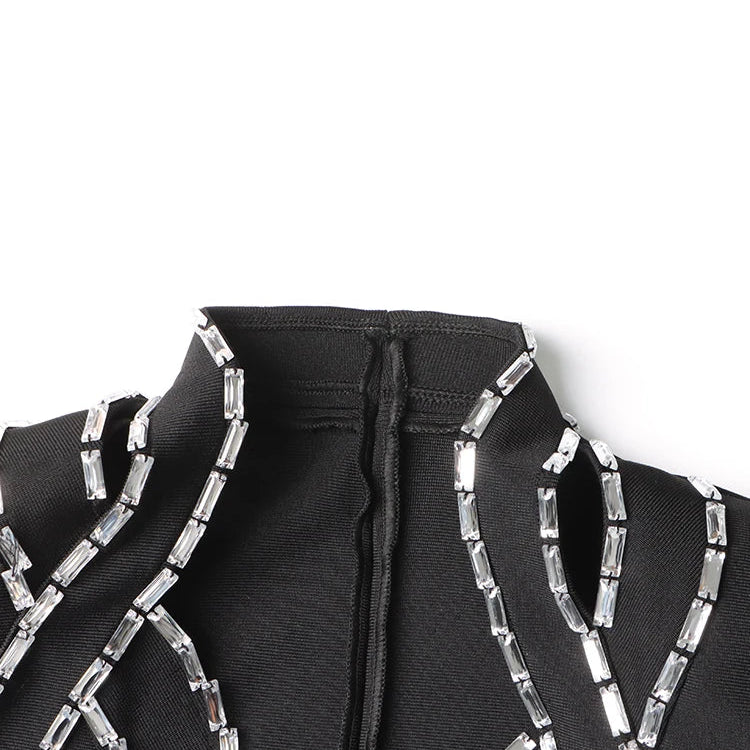 Hollow Out Two Piece Sets For Women V Neck Long Sleeve Tops High Waist A Line Skirt Summer Set Female Fashion New