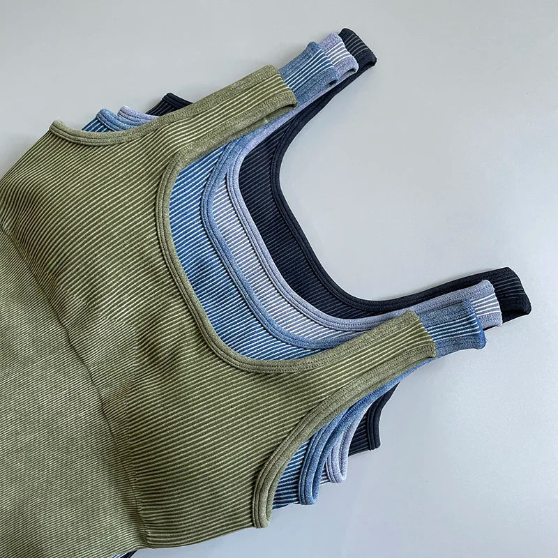 Women's Yoga Jumpsuits Ribbed One Piece Padded Tank Tops Rompers Sleeveless Acid Wash Activewear Unitard Sexy Bodycon