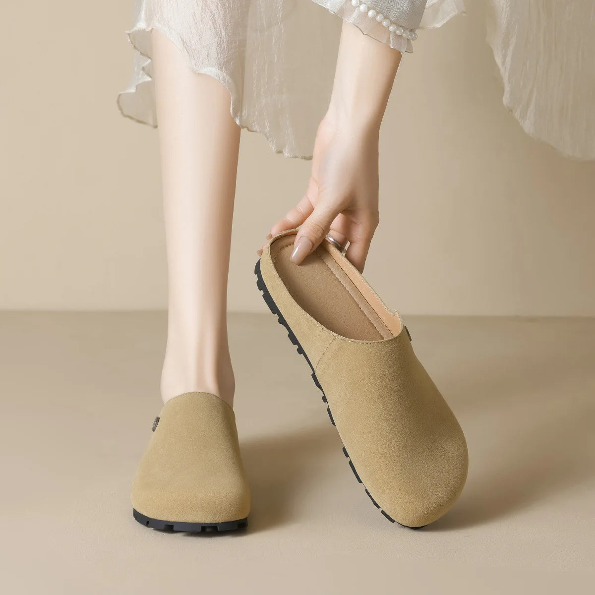 New spring women's outdoor shoes Mules Slippers Ladies' casual flat shoes Work shoes Boat shoes Large sizes 41-43