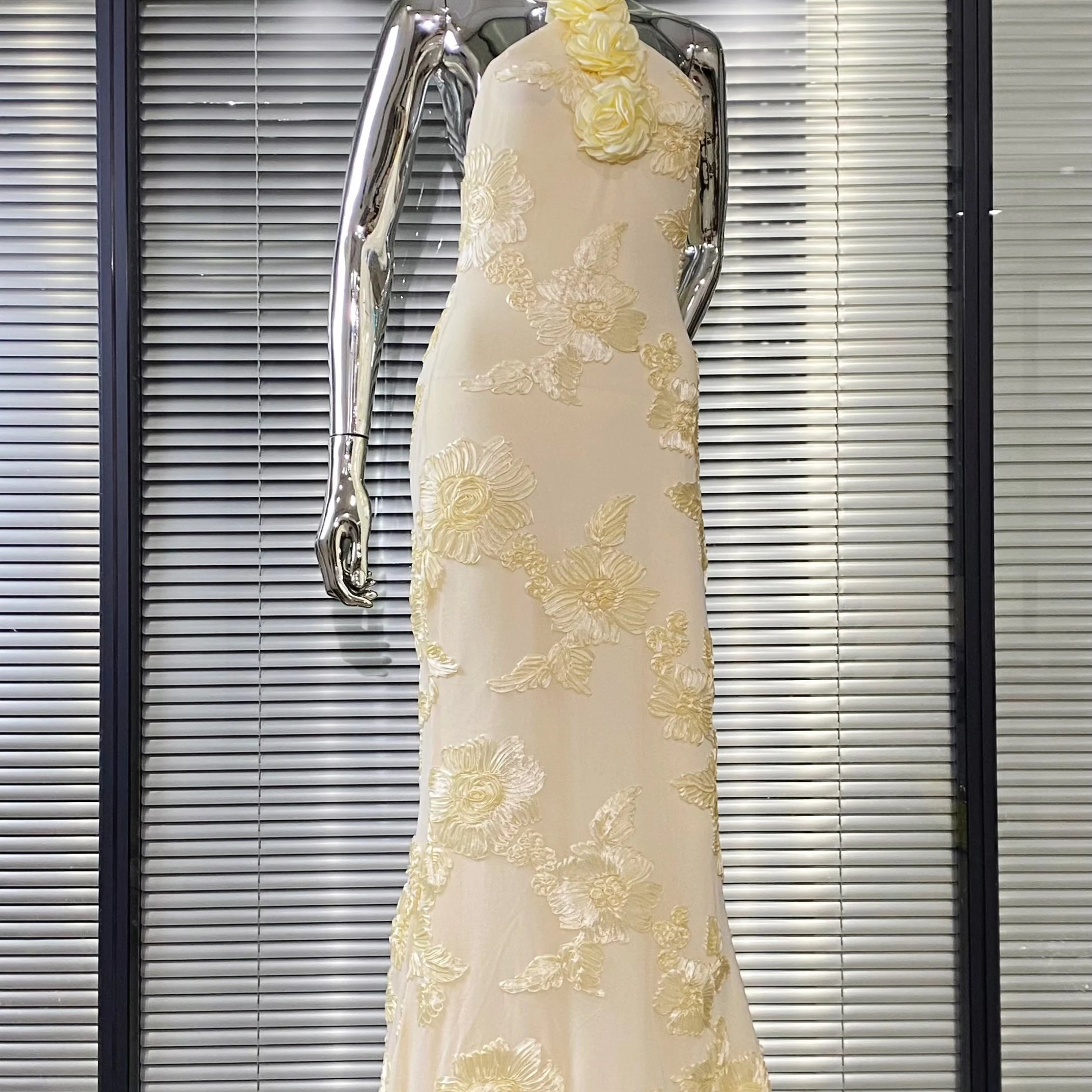 Women Sexy Halter Backless Bodycon Long Dress Florals Fashion Celebrate Birthday Party Evening Dress Outfit