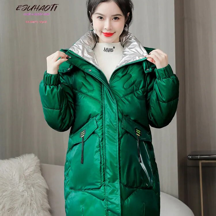 Women's Oversized Winter Coat 2024 New Mid-length Loose Jacket Ladies Elegant No-wash Parkas Korean Fashion Slim Clothes