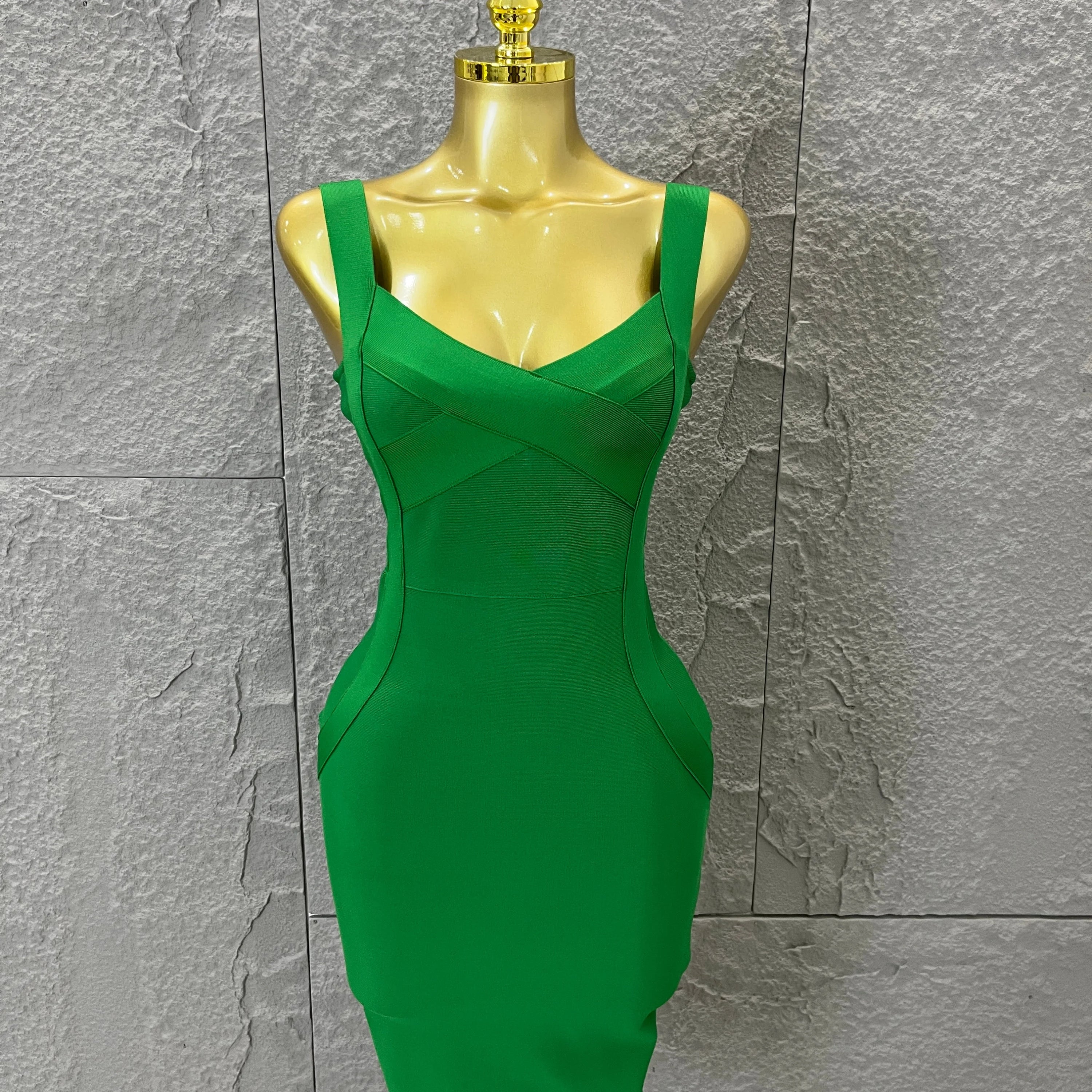 Elegant Sweetheart Neck Bandage Dress Crisscross Bust Slim Fit Midi Evening Banquet Formal Dinner Wedding Guest Cocktail Outfit