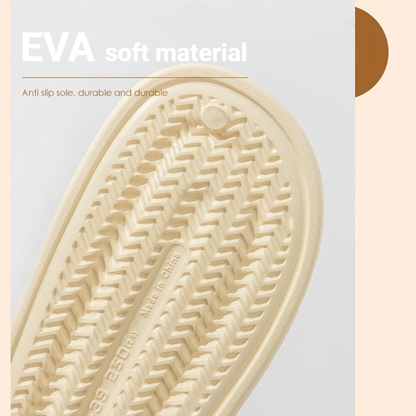 Summer Soft Shoes Cloud Slippers Indoor Mute Bathroom Anti-slip Slide Eva Beach Flip Flops Men Ladies Leisure Sandals 2024