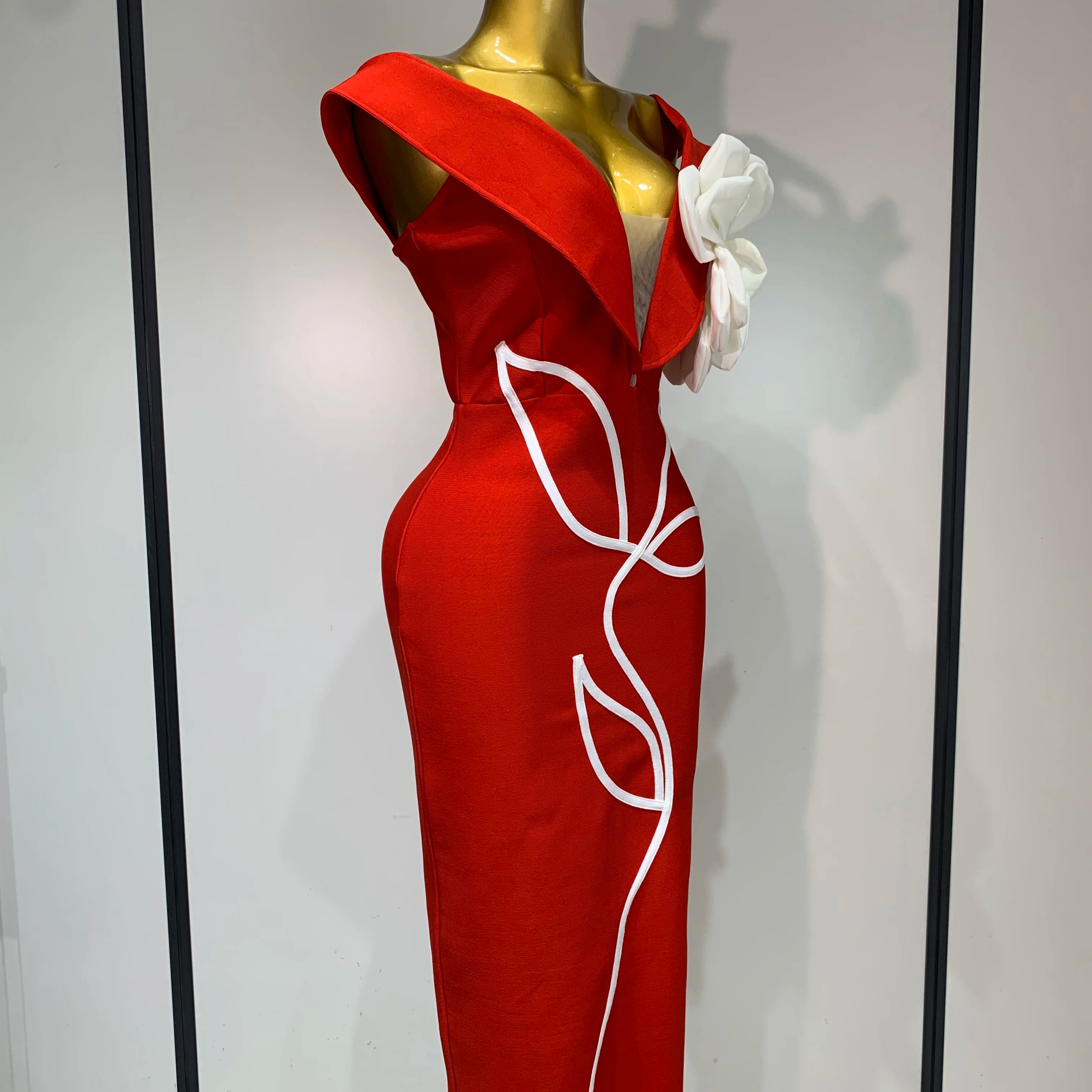 Sexy Off Shoulder Backless Bodycon Bandage Dress Celebrity Elegant Evening Party Bithday Celebrate Outfit Wedding Guest Gown