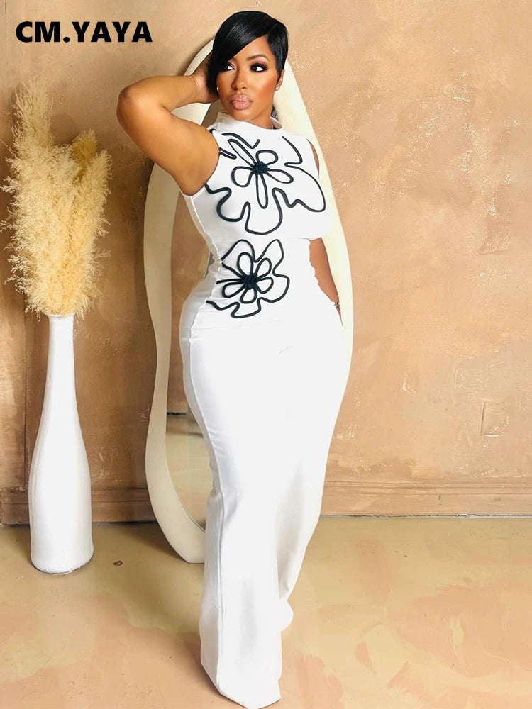 Fashion Women Sunflower Sleeveless Tank Jumpsuits 2025 Summer Street Birthday Sexy Party Outfits One Piece Suit Rompers