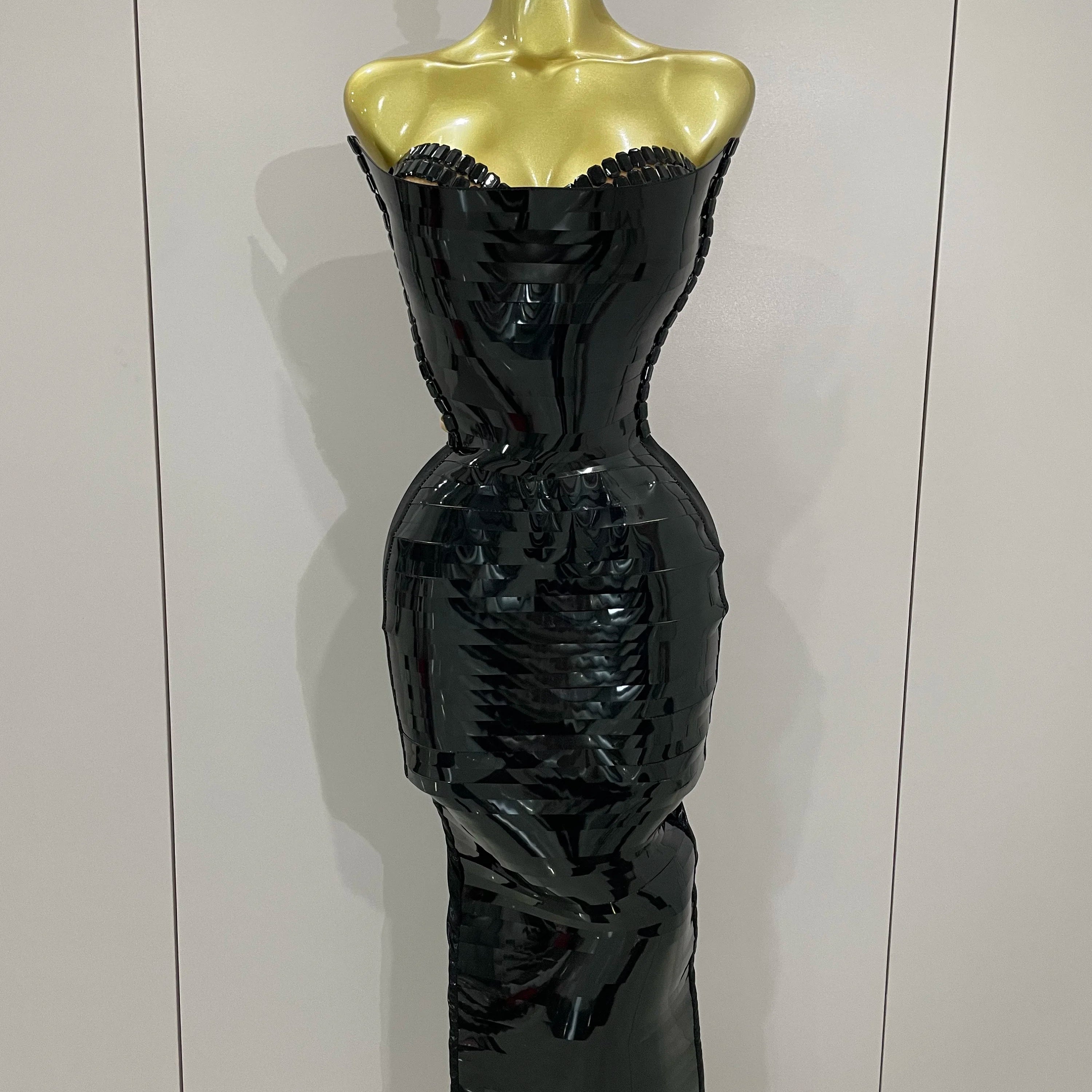 Black Shiny Sequin Sexy Chest Wrapped Dress 2025 New Women Fashion Eveing Celebrate Birthday Party Stage Costume black
