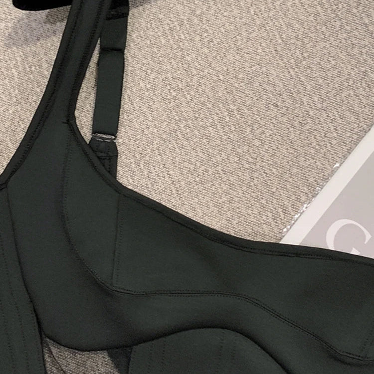 DEAT Summer New Sexy Hollow Out Mesh Patchwork Slim Suspend Women's Backless Black Color Sleeveless Tops Female 11XX3975