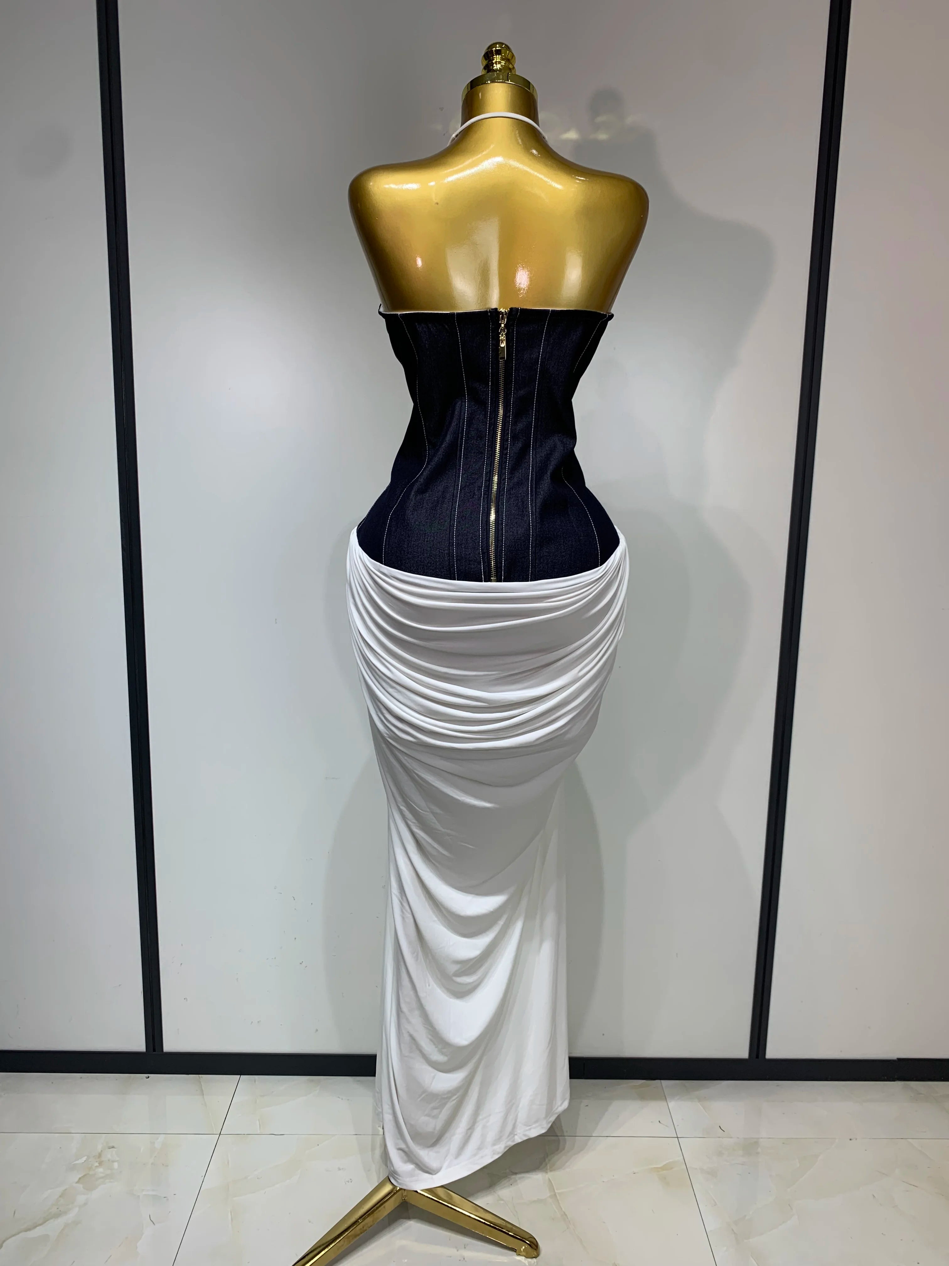 Women Sexy Backless Halter Front Slit Maxi Long Dress Elegant Evening Party Club Dress Luxury Birthday Wedding Guest Gown