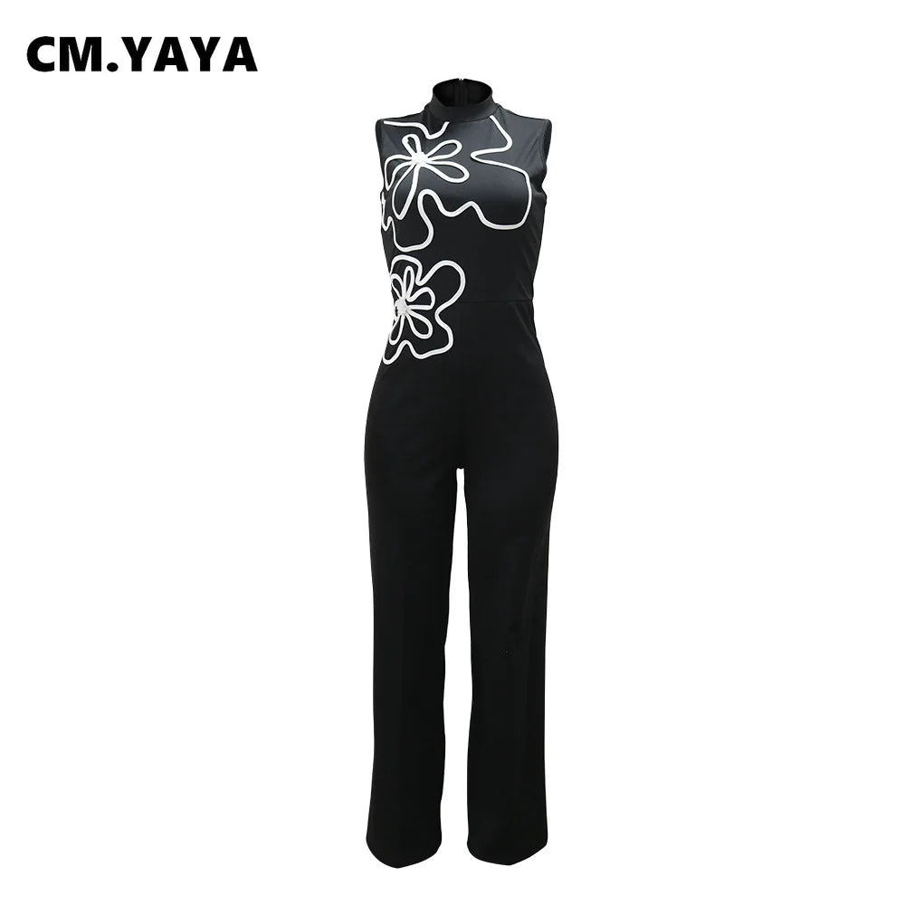 Fashion Women Sunflower Sleeveless Tank Jumpsuits 2025 Summer Street Birthday Sexy Party Outfits One Piece Suit Rompers