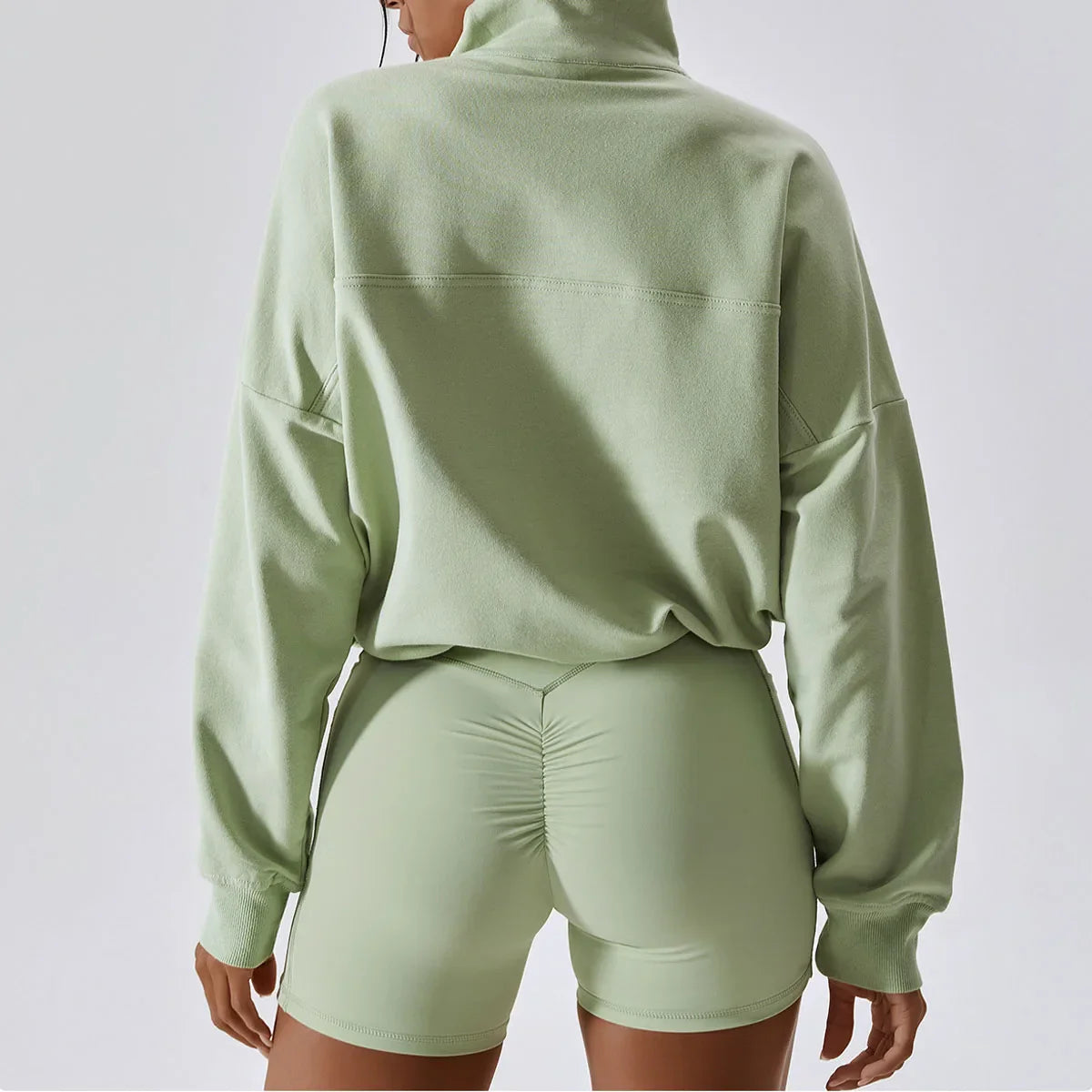 New Autumn Winter Young Women Casual Loose Sweatshirt High Collar Workout Running Pullover Fitness Yoga Gym Sport Hoodie Female