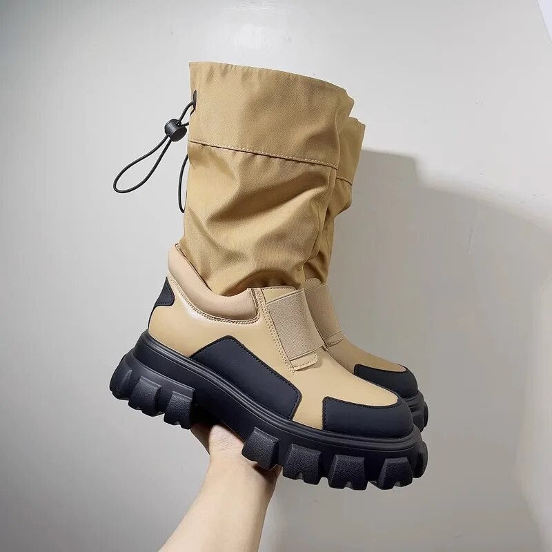 Women Cowboy Boots Platform Boots Women High Top Designer Women's Shoes Sports New Fall Winter 2024 Fashion Ankle Boots Jeans