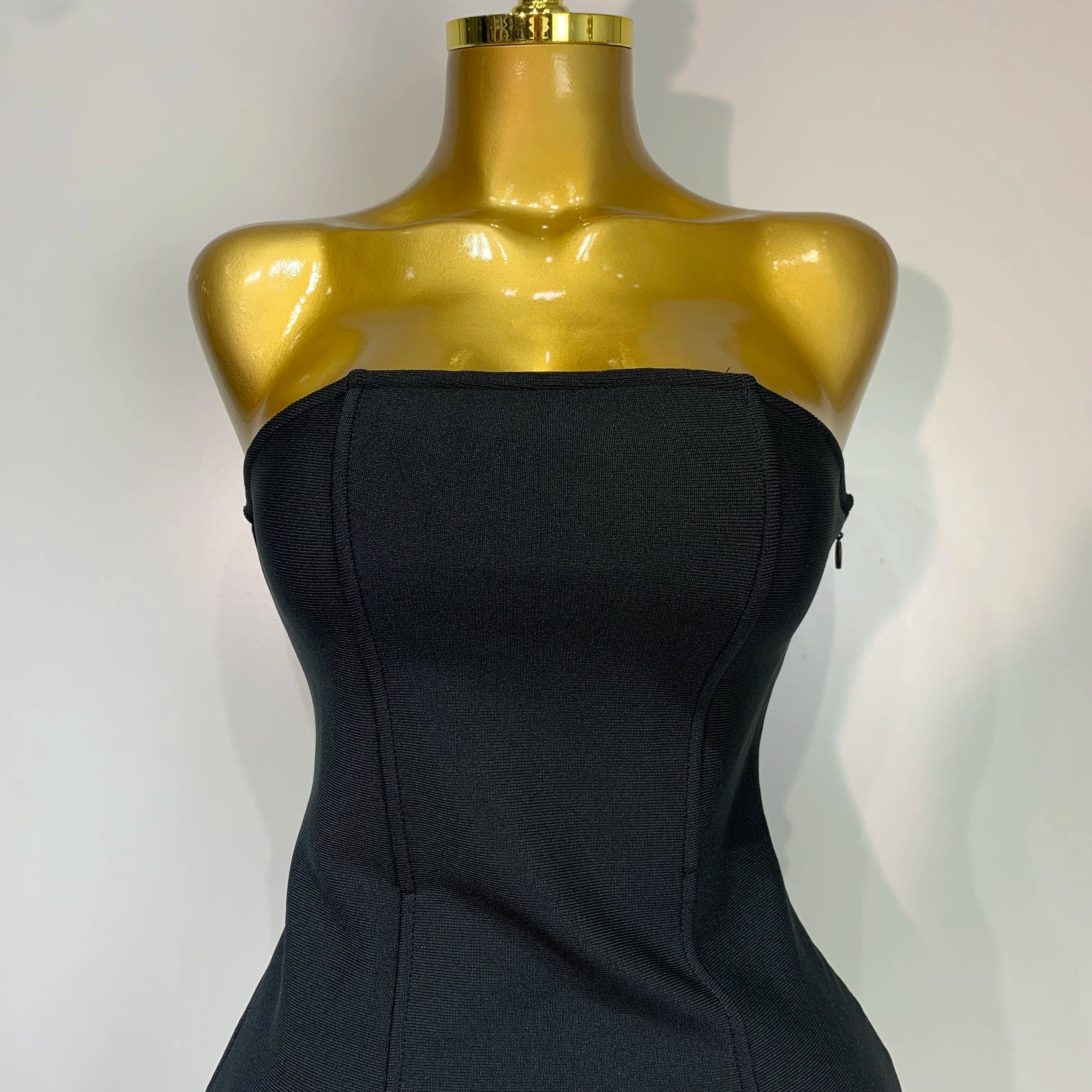 Sexy Strapless Backless Patchwork Maxi Long Bodycon Bandage Dress 2025 Celebrity Elegant Evening Party Luxury Birthday Dress