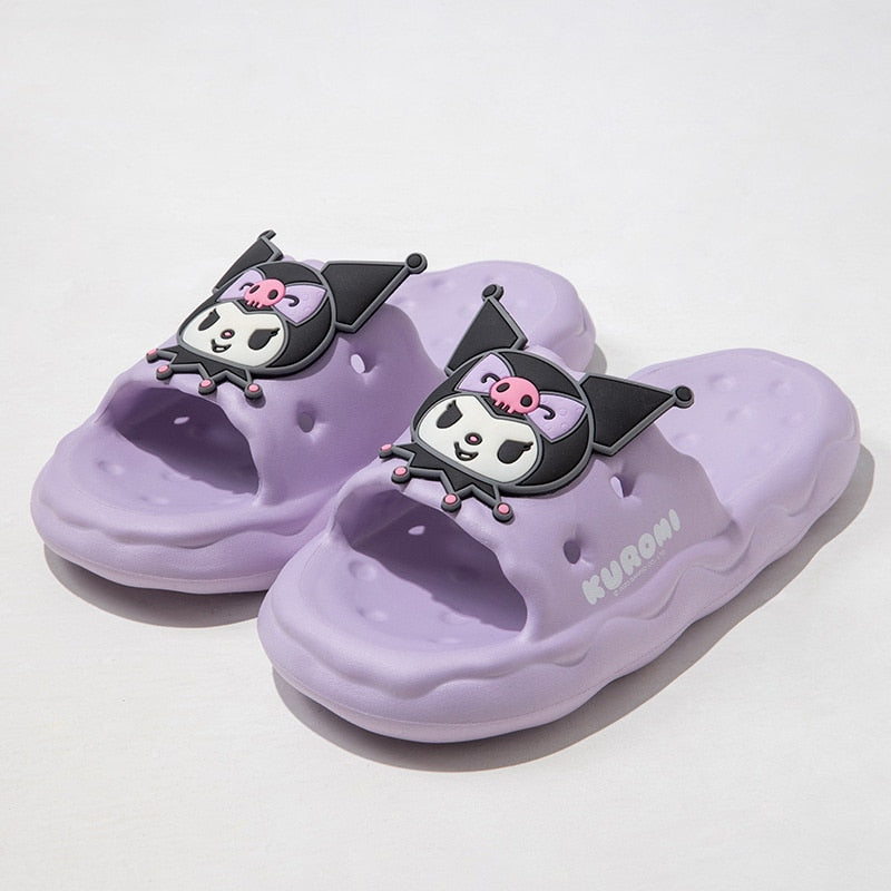 Sanrio Anime Kawaii Kuromi Cinnamoroll Slipper Cute Cartoon My Melody Summer Eva Soft Soled Home Non-Slip Sandals Creative Gifts purple