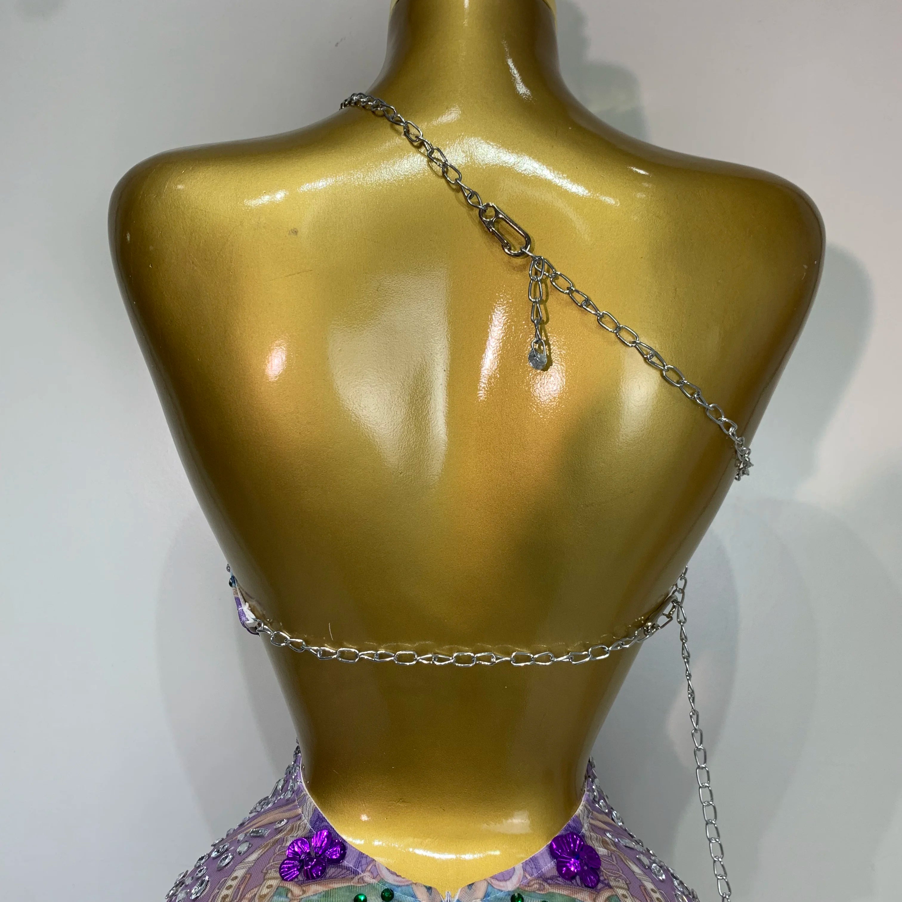 Sprakly Rhinestones Women Sexy Mesh See Through Hollow Out Mini Dress Luxury Birthday Birthday Photo Shoot Performance Costume