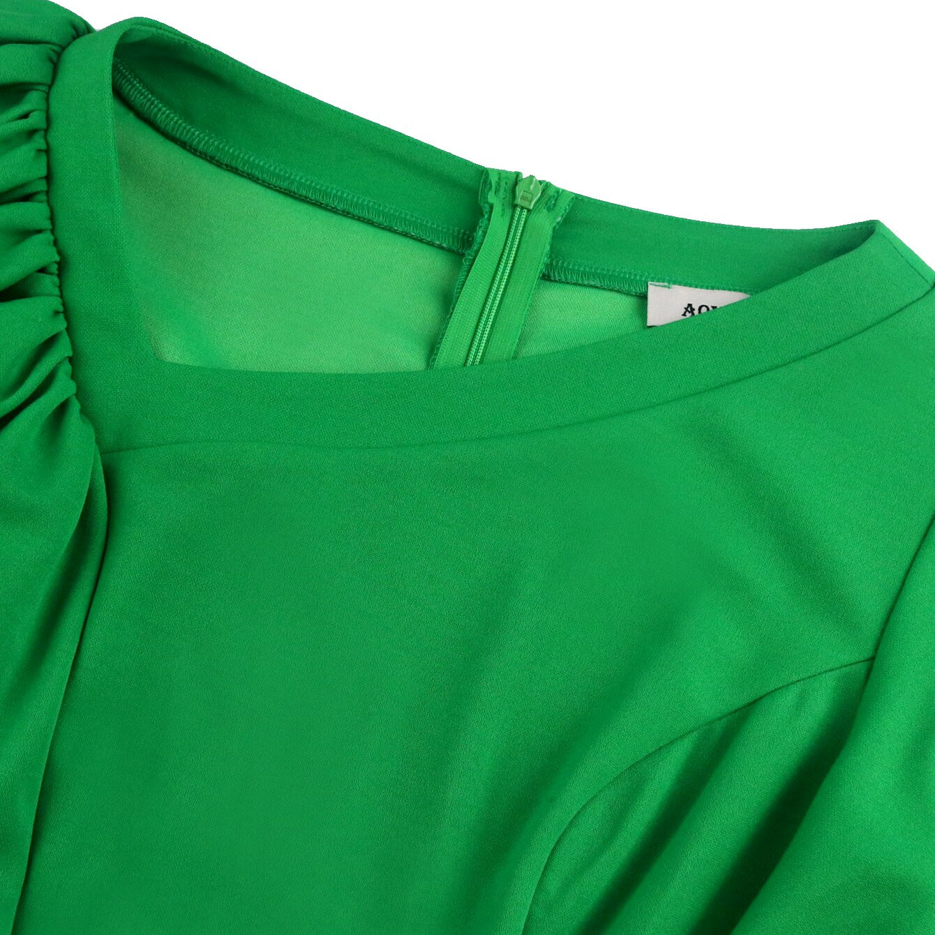 Women Pleated Midi Dresses Short Sleeve Ruffles Elegant Green Yellow A Line Spring Summer Chic Fashion Gown Party Birthday Robes