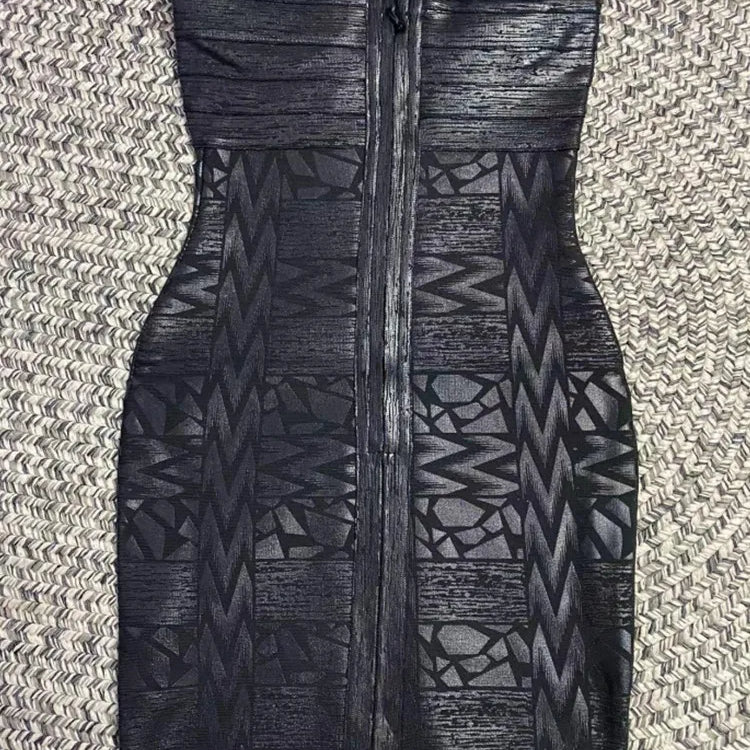 Black Silver Gold Foil Color Women Sexy Strapless Crystal Bodycon Mini Dress Bandage Fashion Nightclub Party Celebrate Dress