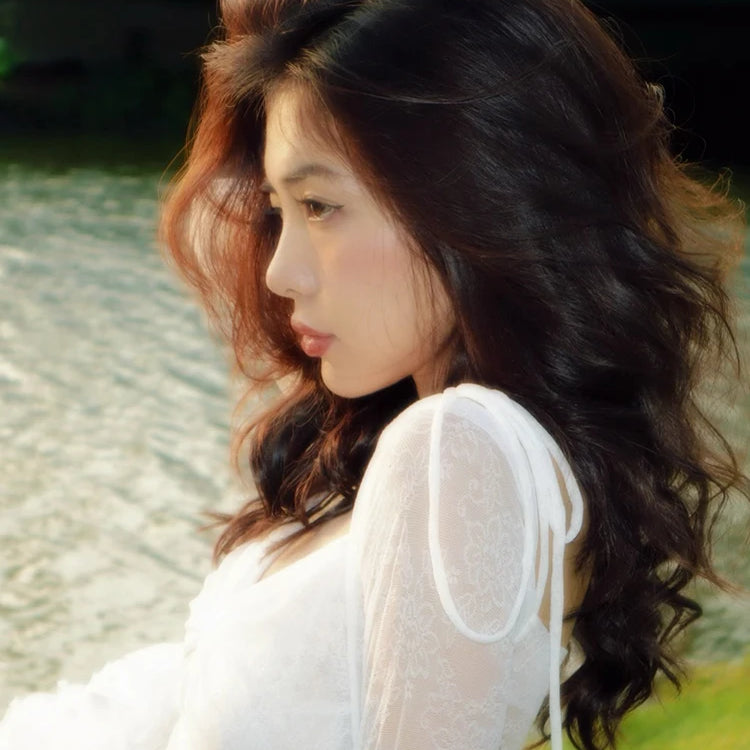 Sweet Fairy-Tale White & Red Off-Shoulder Lace & Puff Skirt Dress Outfit for Themed Parties