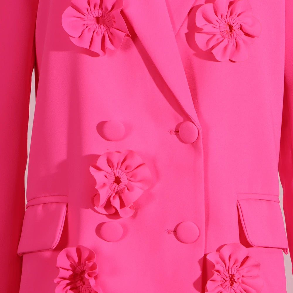 Fashion Spliced Appliques Elegant Jackets for Women Lapel Long Sleeves Patchwork Double Breasted Jacket Female New