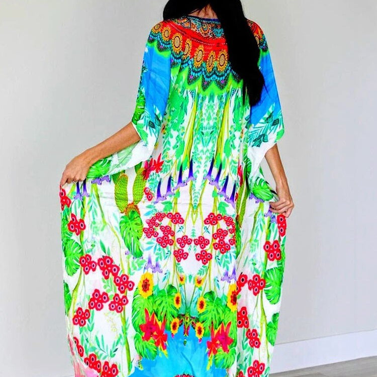 Plus Size Beach Cover Up Robe Plage Sarong Swimsuit Cover Up Pareos Color-05 One Size