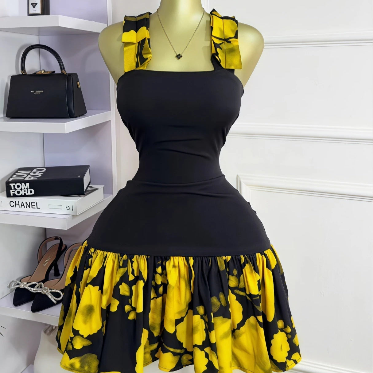 Women Tie Dye Printed Patchwork Sleeveless Big Swing Bodycon Mid Mini Dress 2025 Vacation Sexy Party Evening Dresses black