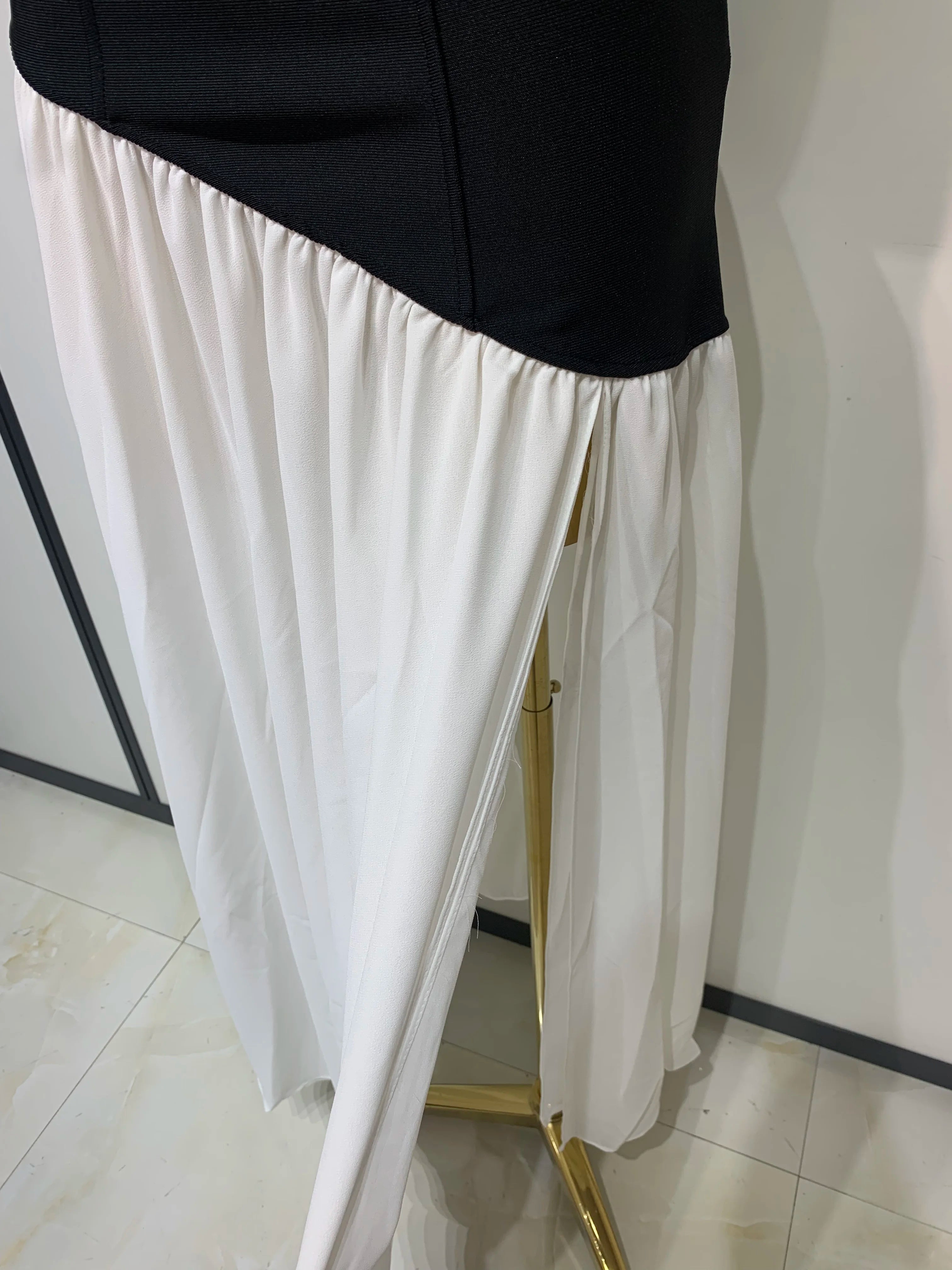 Sexy Strapless Backless Patchwork Maxi Long Bodycon Bandage Dress 2025 Celebrity Elegant Evening Party Luxury Birthday Dress