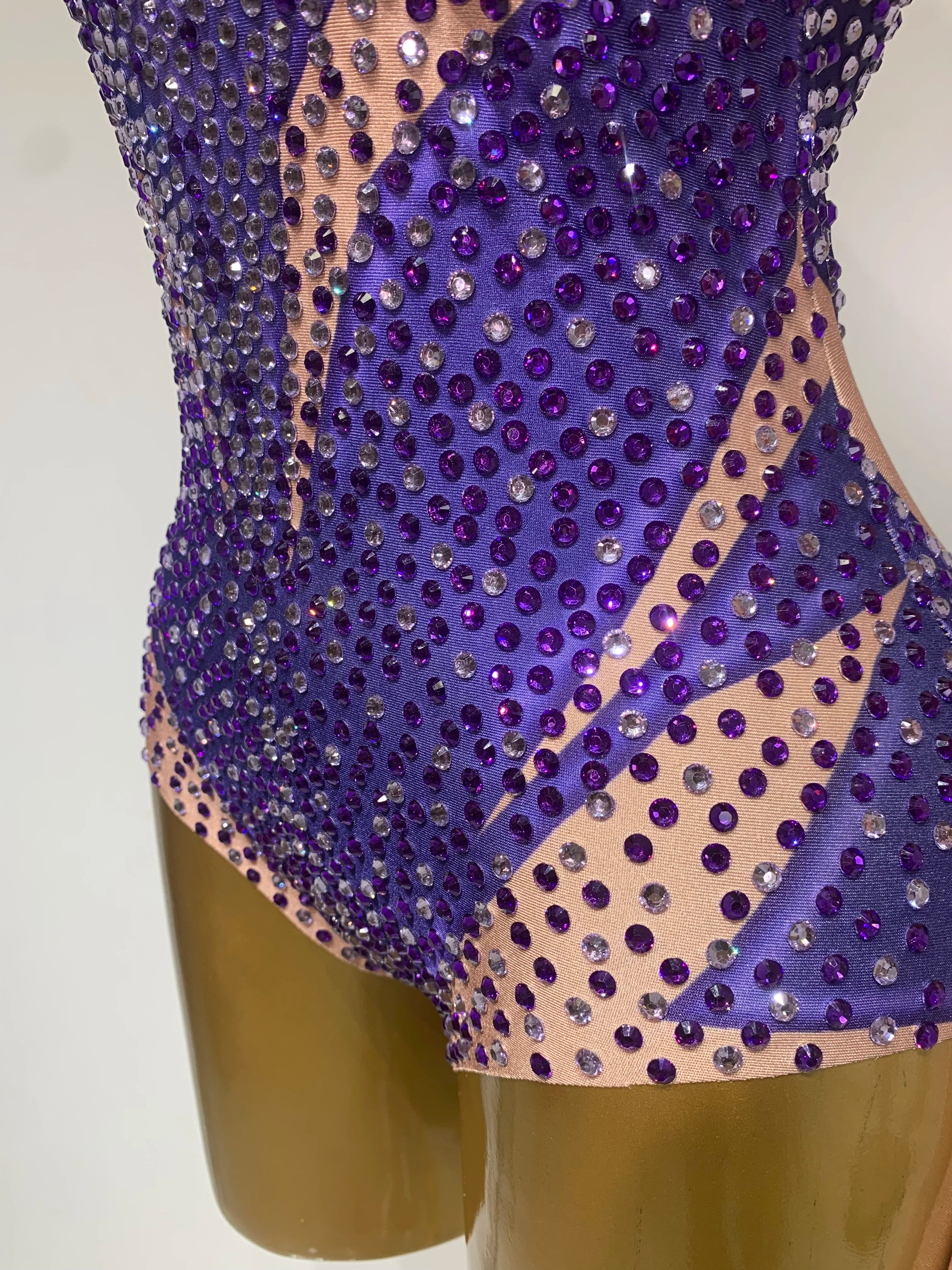 Luxury Rhinestone Elastic Long Sleeved Bodysuit 2025 Club Singer Dancer Stage Performa Costume Evening Party Outfit