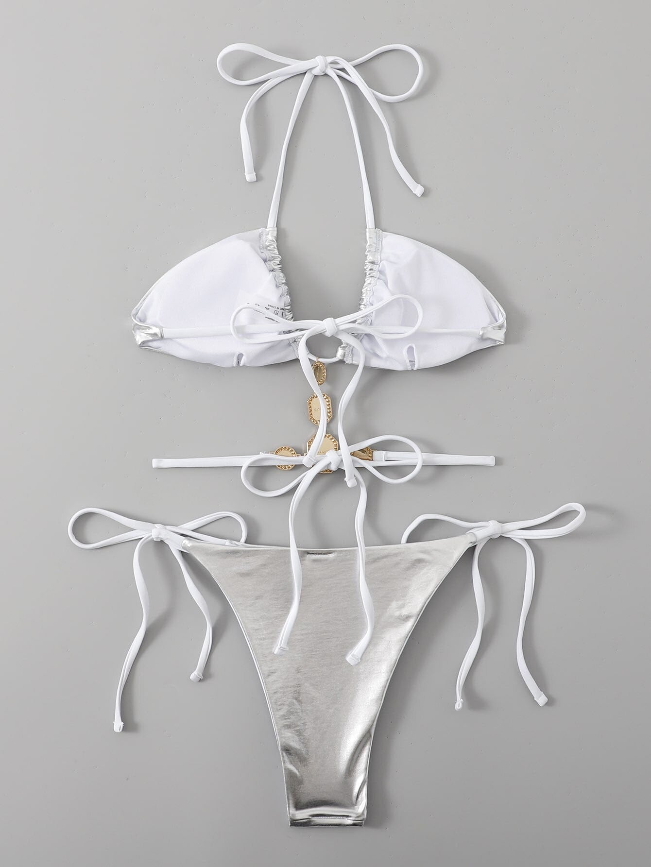 Push Up Gathered Bikini Sexy Halter Straps Crystal Diamond Swimsuit Brazilian Bandeau Rhinestone Swimwear