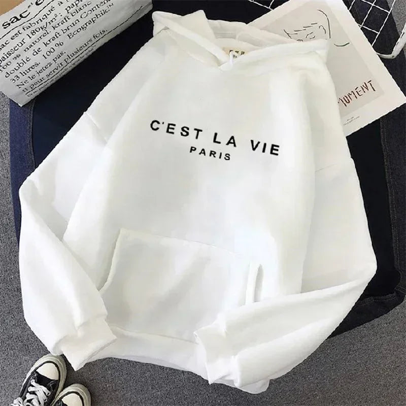Autumn Winter Women Fleece Hoodies Thick Warm Female Long Sleeve Hooded Sweatshirts Casual Print Lady Loose Pullover Tops white letter velvet