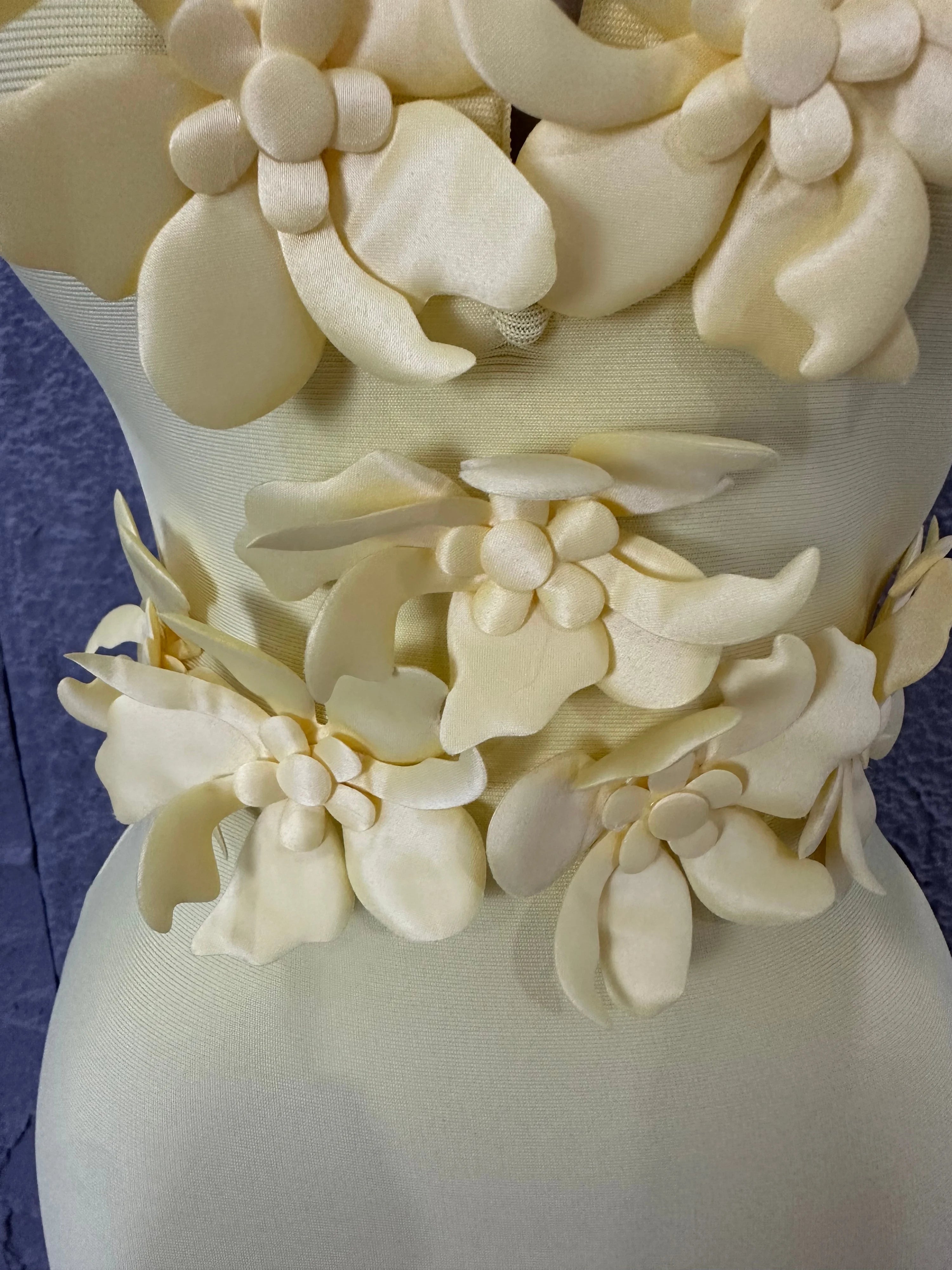 Elegant Yellow Strapless Sweetheart Neck Mermaid Dress 3D Flower Fitted Flare Hem Evening Birthday Gala Banquet Party Outfit