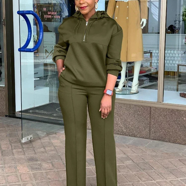 Long Sleeve Women Set Loose Long Sleeve Hoodies Pant Suits 2024 Spring 2 Two Piece Sets Sporty Tracksuits Street Outfits