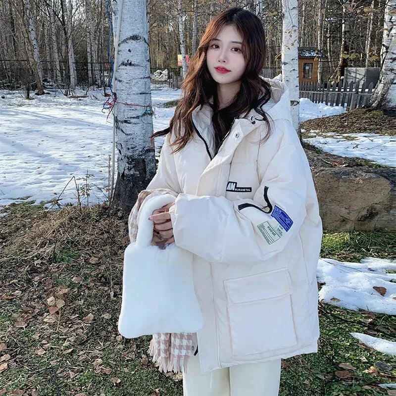 Winter Cotton Coat Women'S Short Korean Style 2024 New Bread Coat Winter Loose Cotton Jacket Thickened Cotton Coat Trendy Jacket