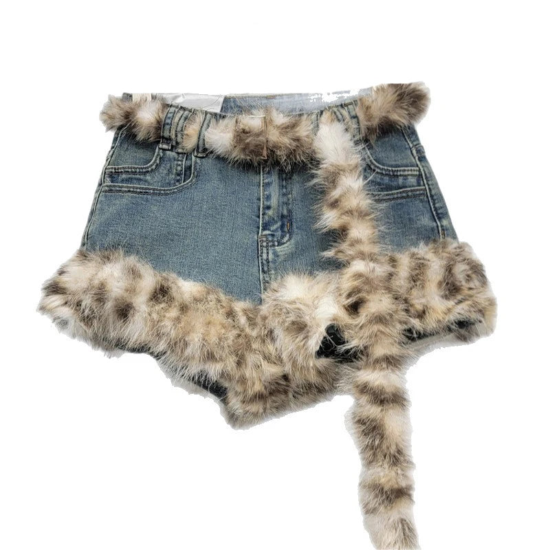 Autumn Winter New Style Design Denim Low Waist Fashion Versatile Frayed Shorts For Women Vintage Short Pants 11A07792