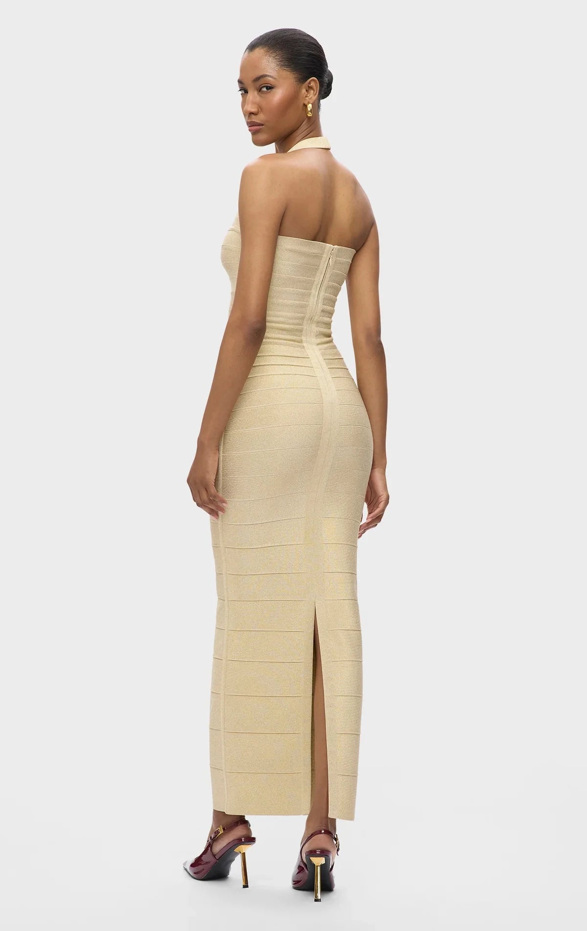 Women Sexy Halter Off the Shoulder Bodycon Long Bandage Dress Celebrate Evening Party Office Lady Cocktail Dress