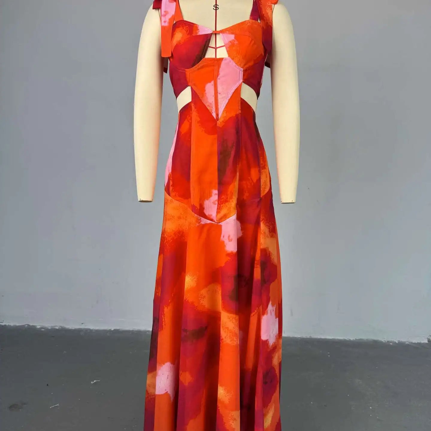 Fashion Printed Women Long Dresses Beach Holiday Street Bowknot Crop High Waist Big Swing Fake 2 Piece Party Dress 2025