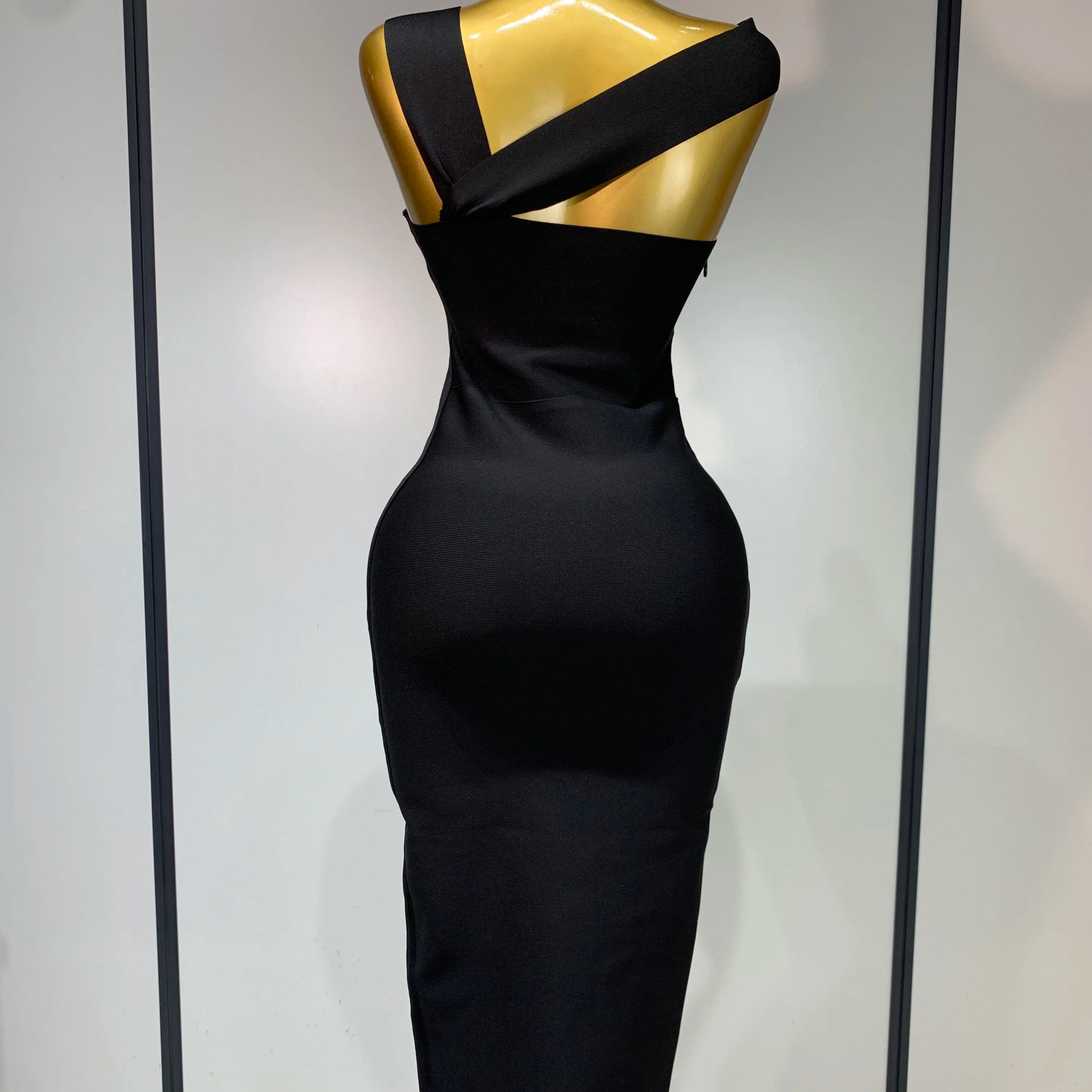 Bandage Dresses for Women 2025 Black Bodycon Dress Evening Party Celebirty Elegant Sexy Cut Out Midi Birthday Club Dresses