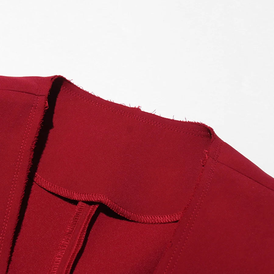 Solid Slimming Spliced Button Minimalist Jackets for Women V Neck Long Sleeves Patchwork Cape Jacket Female Fashion