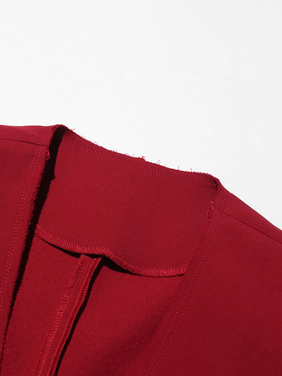 Solid Slimming Spliced Button Minimalist Jackets for Women V Neck Long Sleeves Patchwork Cape Jacket Female Fashion